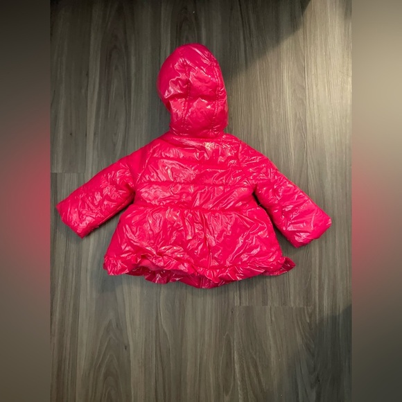 First Impressions Vibrant Pink Cozy Fleece Lined Puffer Jacket size 12M - Picture 2 of 5